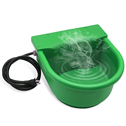 Automatic Heated Waterer Bowl for Dogs &Livestock,100W Heating Power | 4L Outdoor Pet Thermal-Bowl,Float Controlled,For Horse,Dog,Cat,Chicken,4ft Chew-Resistant Cord,Freeze proof
