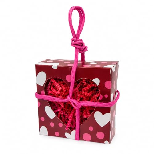Bonka Bird Toys 2764 Valentine Heart Box Forager 8" x 5" Shreddable Paper and Rope Valentine Treat Toy for Small and Medium Birds Mental Enrichment and Cage Activity Conure Cockatiels and Similar