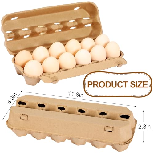25-Pack Empty Egg Cartons 12 Count,Natural Paper Pulp Egg Cartons Bulk for Fresh Eggs Storage,Reusable Cardboard Eggs Holder for Farm, Kitchen, Organizing & Transport - size: 2x6 Style - 25Pack