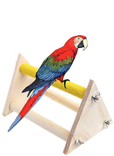 Litewoo Parrot Bird Wooden Perch Stand Play Toys Gym Bird Grinding Perch Table Platform for Small Cockatiels Conures Parakeets Finch