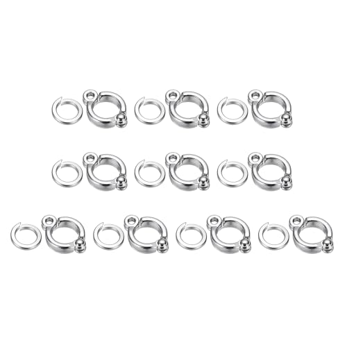 Bird Foot Rings, Parrot Metal Leg Ring Outdoor Fly Training Activity Opening Clip Accessories 8.5mm/0.33" ID, (Silver Tone, 10 Set), Intended for Small Medium Large Birds - size: 8.5mm/0.33" ID