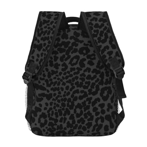 Fiokroo Black Leopard Print Backpack School Bag For Students Teens Men Women Laptop Backpacks Travel Daypack Bag With Multiple Pockets - color: Leopard Print#05