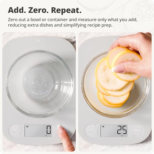 Greater Goods Food Scale, Slim & Compact Build, 1g Precision (Ash Gray) | Digital Kitchen Scale for Cooking, Meal Prep & Portion Control, Tare, Auto Shut-Off, g/oz/lb/ml Conversion & Calorie Tracking - color: Ash Gray