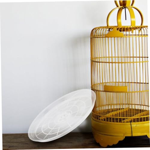UPKOCH 2Pcs Transparent Bird Cage Tray Durable Plastic Bottom Litter Holder for Small Birds Easy to Clean Parakeet Toilet Replacement Accessory for Parrot Cages