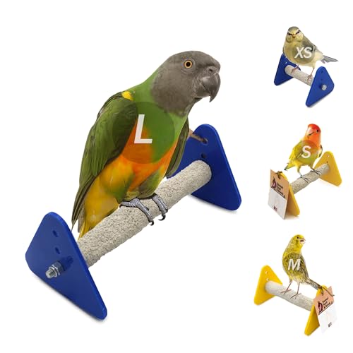 Sweet Feet and Beak Baby Weaning Stand, Large Training Bird Perch | 3 Adjustable Heights, Training & Play Stand, Easy to Clean, Handmade in USA, For Baby Finches, Canaries & Small Budgies - size: Large