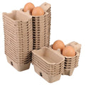 DOITOOL 25 Pack 2 Count Egg Cartons Bulk, Natural Paper Pulp Storage Container for Chicken Duck Eggs Small Cardboard Holder for Farmers Market Display Easter Party