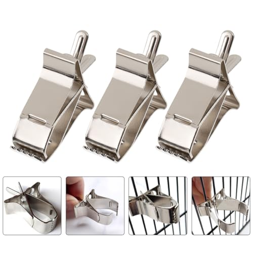 4pcs Stainless Steel Bird Food Clips Convenient Bird Cage Feeding Device Multi-Function Fruit and Vegetable Holder for Household Use with Parrots
