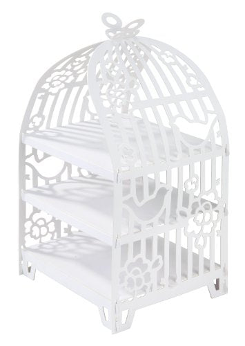 Talking Tables White Cake Stand Birdcage Centrepiece | Great For Tea Party, Birthday Party, Baby Shower, Wedding And Anniversary | Paper