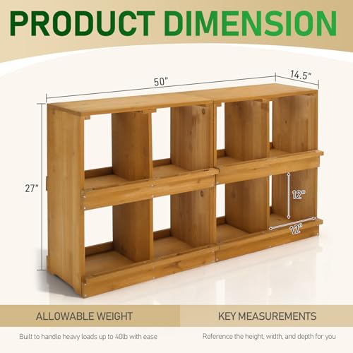 Outvita Nesting Boxes for Chickens 8 Compartments, Wood Chicken Nesting Box Wall Mount, Versatile Use Nest Box for Chicken Coop, Easy to Assemble for Chickens, Hens, Ducks - color: 8 Compartments