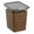 Mighty Tuff 20 lb Pet Food Storage Container with Airtight Lid, Clear | Secure lid clasp helps keep dog and cat food fresh while the clear container simplifies pantry organization.
