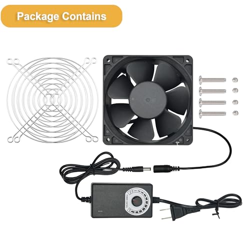 120mm x 38mm 12V Brushless Axial Cooling Fan Computer Fan | AC 100V-240V Speed Control,Ball Bearing,for Chassis Case Receiver Amplifier DVR PlayStation Xbox Cabinet Server Greenhouse - style: 4.72inx1.5in