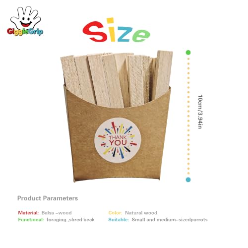 Bird Chew Toys, Balsa Wood Fry Toy for Parakeets and Cockatiels | Encourages natural shredding and foraging instincts while helping keep curious beaks engaged and reducing cage boredom.