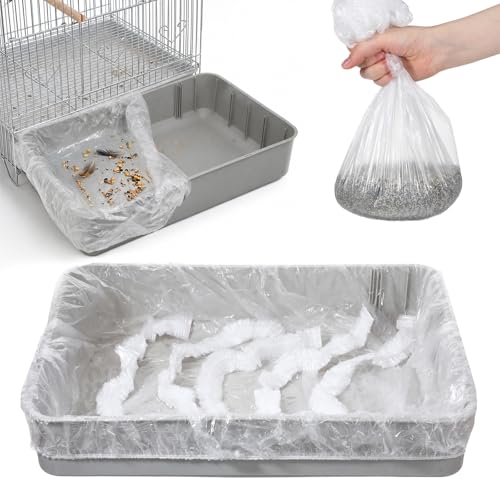 50 Pcs Disposable Bird Cage Liners, 34 x 22 Inch Clear Plastic Bird Cage Liner Large Size Parakeet Cages Bottom Liner for Finches Canaries, Cockatiels, Macaws