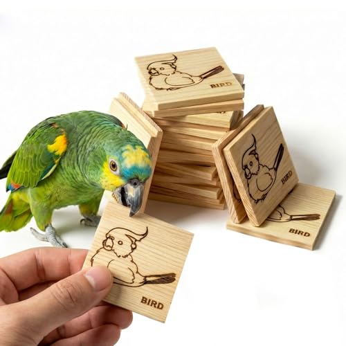 16 Pack Natural Balsa Wood Bird Chew Toys - World's Softest Wood, Safe Chewing Toys for Parakeets, Cockatiels, Lovebirds & Small Medium Birds. (Medium)