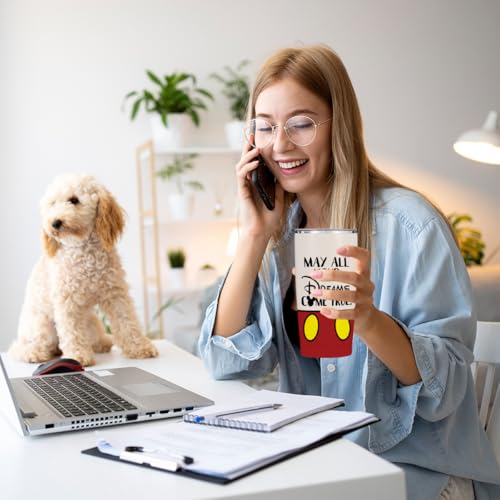 Jztco Magic Cartoon Mouse Inspired Straight Skinny 20 oz Tumbler | Mouse Themed Gifts for Women Girls Friend Bestie Water Bottle Coffee Mug Insulated Tumblers Thermal Cup for Vacation Trip - color: Multi 1304