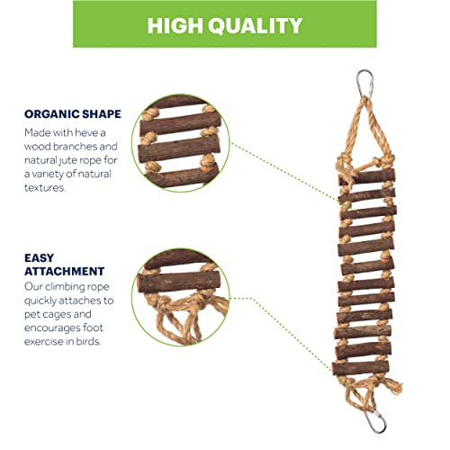 Prevue Pet Products Rope Ladder Bird Toy - Accessories for Small to Medium Birds, Hanging Birdcage Toy for Climbing, Foot Exercise, Beak Use, Mental Enrichment, and Interactive Play - size: Small to Medium