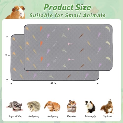 2Pcs Guinea Pig Cage Liners,Guinea Pig Fleece Cage Liners28''X42'' Super Absorbent Washable Pee Pads Reusable for Rabbit Hamster Chinchilla - size: 14 In 2x3(28" x 42") 2Pack
