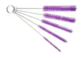 10" Extra Long Tube Brush Set - Large 5 Pack - Purple | Flexible nylon straw brushes for bottles, cleaning straws, pipe cleaners, glass, keyboard, detailing and deep cleaning - color: Purple, size: Large 5 Pack (8mm 12mm 16mm 20mm 24 mm)