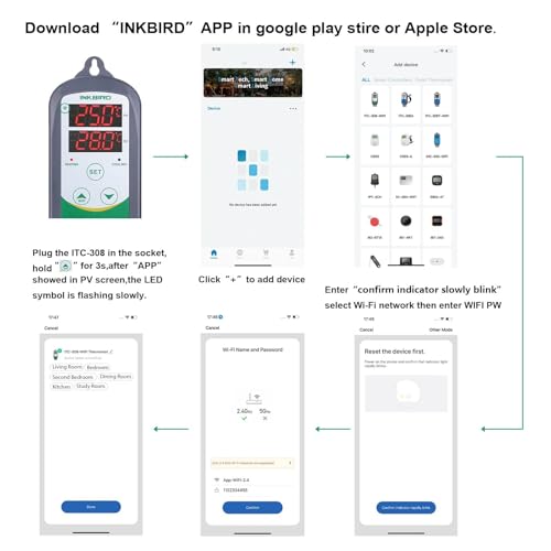 Inkbird WiFi ITC-308 Digital Temperature Controller Thermostat Remote Monitoring Controlling Home Brewing Fermentation Breeding Incubation Greenhouse - size: WiFi ITC-308