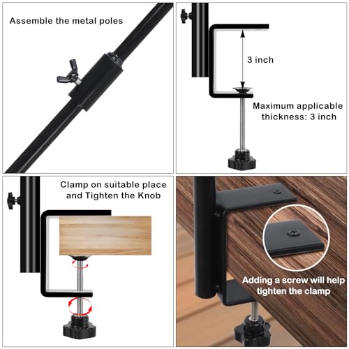 [Upgrade Version 2 Pack Bird Feeder Hanger Adjustable 43 Inch Deck Hooks for Railing 360 Degree Swivel Heavy Duty Hanging Hooks for Bird Feeders Wind Chimes - size: 43 Inch