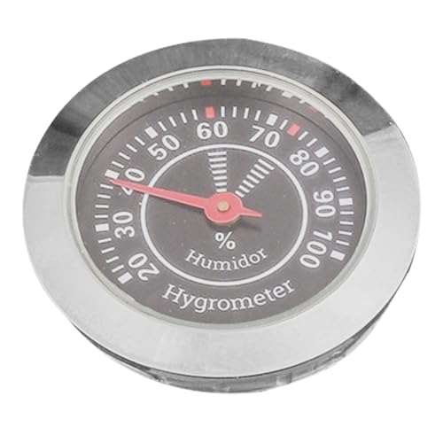 Hemoton 2-Pack Analog Cigar Humidor Hygrometer Round Mechanical Humidor Gauge Humidity Meter for Cigar Box Small Compact Accessory for Violin Case Home Use
