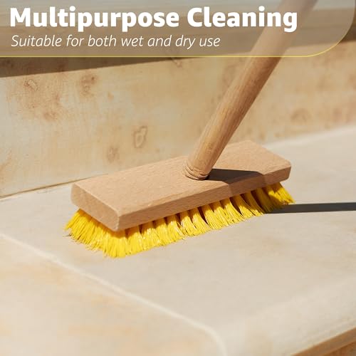 Deck Scrub Brush Head 7.87" - Heavy Duty Concrete & Wooden Deck Scrub Brush with Hard Nylon Bristles (Pack of 2) - size: 7.87" (Pack of 2)