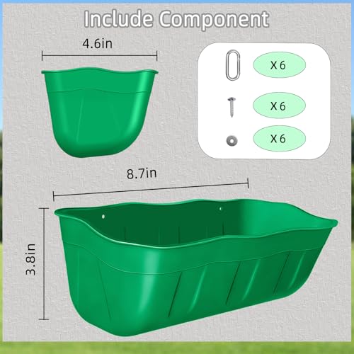 Hanging Chicken Feeders,Duck Feeder Waterer,Small Feed Trough 1.3 Quart 3 Pack,Hanging Fence Feed Trough for Poultry,Green - color: Green, size: 1.3 Quart (3 Pack)