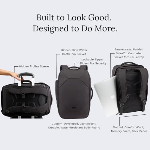 Knack Convertible Dufflel Backpack, Expandable Travel Duffel Bag (24-40L), Large Laptop Duffel Bag - color: Midnight Black, style: Convertible Duffel
