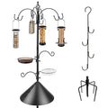 Bird Feeding Station Kit Bird Feeder Pole Wild Bird Feeder Kit with Squirrel Baffle and Suet Cage Mesh Tray Fruit Hook Double W Hook for Attracting Wild Birds - size: 15" L x 15" W x94" H