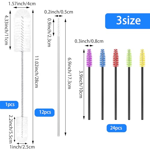 37 Pieces Hummingbird Feeder Cleaning Brush 3 Size Mini Nylon Tube Brushes Set 2 in 1 Double Headed Hummingbird Brush Cleaner for Bottles Tubes Jars Bird Feeder(White) - color: White