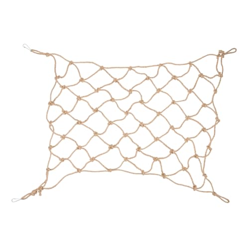 ORFOFE Bird Climbing Net Parrot Hanging Net Rope Hammock Pet Climbing Toy for Hamsters Parakeets Cockatiels Small Animals 21.65 X 17.32 in 4 Hooks