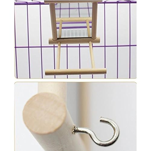 Bird Mirror with Swing and Perch for Parakeets Cockatiels Lovebirds Finches - Wooden Interactive Hanging Cage Toy, 3.7 x 3.5 x 3.5 Inch, 1 Pack - size: 3.7 x3.5x3.5 inch