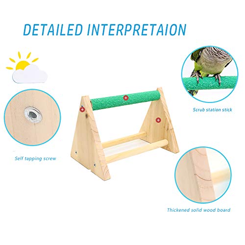 Chicken Perch Parrot Wood Perch, Trimming Bird Strong Chick Jungle Gym Roosting Bar for Coop and Brooder, Training Perch Toys for Large Bird, Parrot, Macaw, Hens (Random)