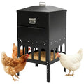 16-Ports Large Chicken Feeder with Grille & Baffle, No Waste Feeder | 80-100LBS Gravity Automatic Feeder with Sloped Roof Lid, Rainproof Heavy-Duty Poultry Feeder for All Poultry