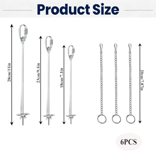 6PCS Stainless Steel Long Medium Short Fruit Forks Bird Cage | Parrot Vegetable Feeding Snack Rack Bird | Toys for Parakeets | 3 Hook 3 Chains