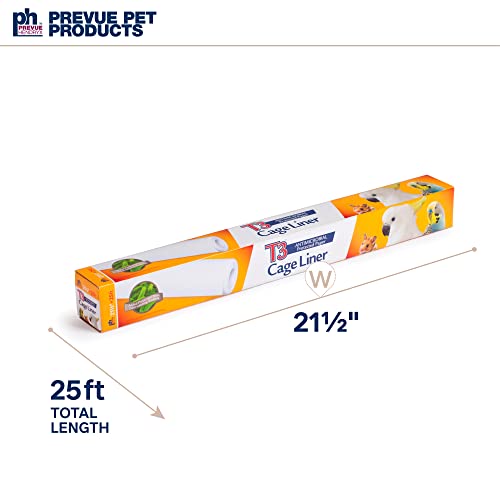 Prevue Pet Products T3 Cage Liner - Bird Cage Accessories, 25 ft Odor Absorbent Protection, Universal Liner for All Birds, Fits Small, Medium, and Large Enclosures, Simplifies Cleaning - Regular Size - size: 21.5 in / 25 ft