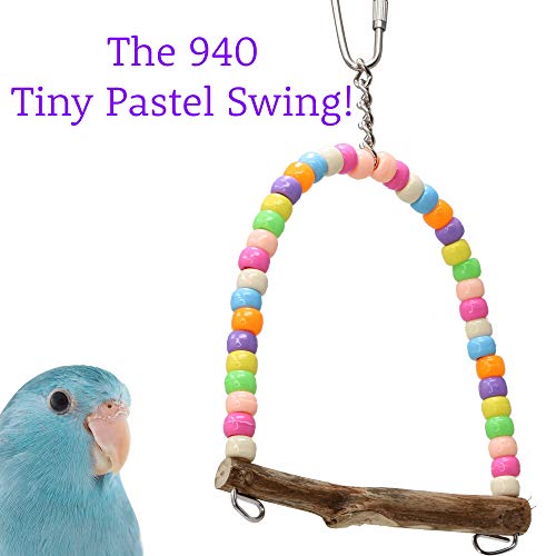 940 Tiny Pastel Swing Parrot Bird Toy Finch Parrotlet Cages Parrot Cage Parakeet Cockatiel Budgie Perch - color: Small Bead Swing