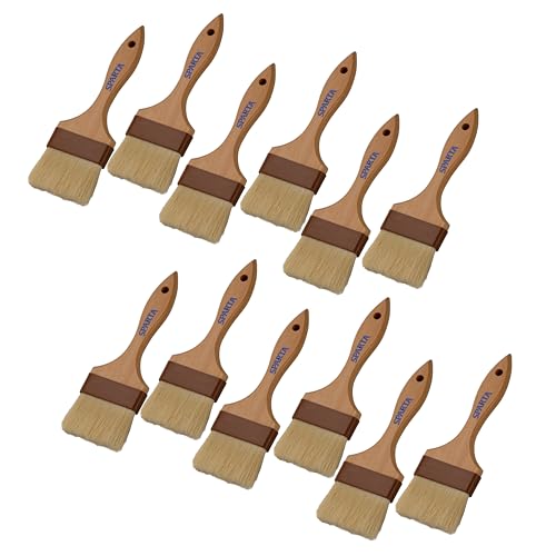 SPARTA Kitchen Basting Brush – 4037500 Basting Brush for Cooking Flat Boar Bristle Brush, Hardwood Handle for Kitchens, Restaurants, Catering, High Heat Food Prep, 3in, Pack of 12 - size: 3" Wide Flat Brush