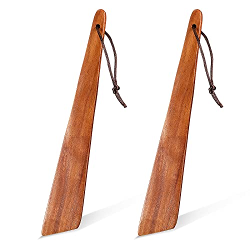 2 Pcs Wooden Spatula for Cooking 9.8" Teak Flat Wooden Spatula Wood Flipper Egg Scraper Non Stick Frying Pan Cast Iron Wood Cooking Utensil for Kitchen Turning Flipping Serving Scraping