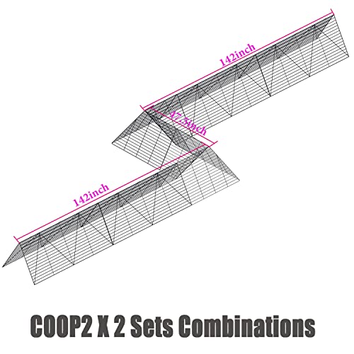 Foldable Expandable Chicken Tunnel for Outdoor Yard, Heavy Duty Poultry Run Tunnel, Predator Proof Enclosure Playpen for Chickens Rabbits Ducks