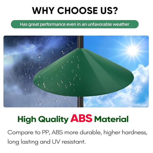 24-inch Large Squirrel Baffles for Bird Feeders Pole | Squirrel Proof Bird Feeders for Outdoor Hanging, Bird House Guard for Shepherd’s Hook, Two Way Use, Green Color - color: Green