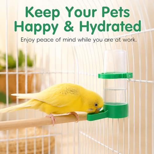 10 Pcs Mini Bird Water Dispenser for Cage, 2 OZ Automatic Gravity Bird Waterer Feeder Bottle, No Mess Small Parrot Drinking Bowl for Finch, Canary, Budgie, Quail, Breeding Aviary Supplies