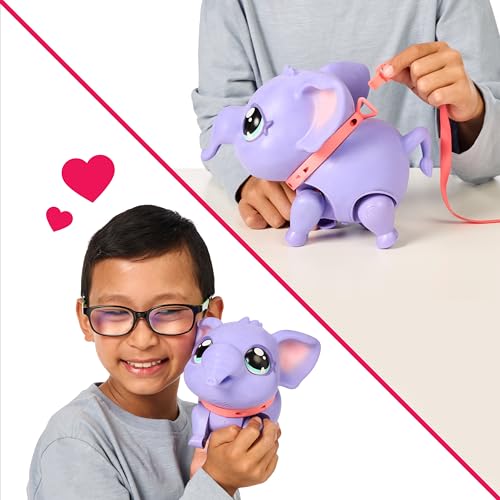 Little Live Pets My Walking Elephant Toots, Walks, Dances & Sways | 25+ sounds & reactions, includes leash & feeding bottle; interactive pet toy for kids ages 5+ - style: Walking Elephant