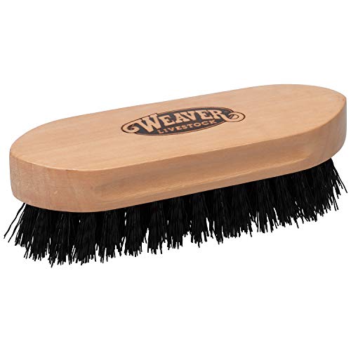 Weaver Livestock Barn Brush, Wooden Grooming Brush for Goat, Sheep, Pigs, Cattle, Stiff Bristles for Dirt Removal, Show Animal Grooming Tools