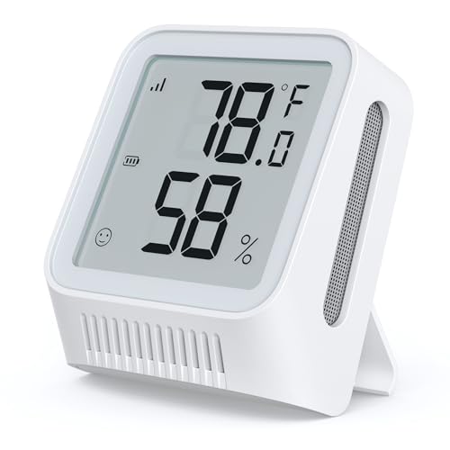 X-Sense Wi-Fi Thermometer Hygrometer with LCD, Base Station Required | Clear LCD Display for Real-Time Indoor Temperature and Humidity - color: White, size: Digital, 1-Pack (Base Station not included)