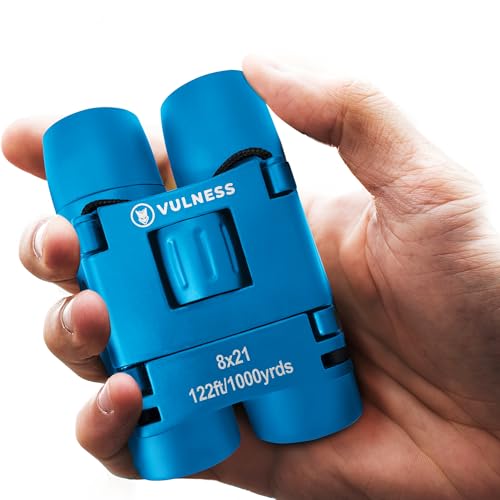 VULNESS Binoculars for Adults, Small Mini Travel Essentials, 8X21, Blue | Compact Binoculars for Camping, Cruise Ship, Hiking Gear, Bird Watching, Norwegian, Alaska, Costa Rica, Must Haves, Gifts - color: Blue