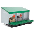 Homestead Essentials Classic Style 3 Compartment, Forward Rollout & Rollaway, Hen & Chicken Nesting Box with Integrated Perch and Protective Egg Laying Collection Lids - size: 3 Compartment