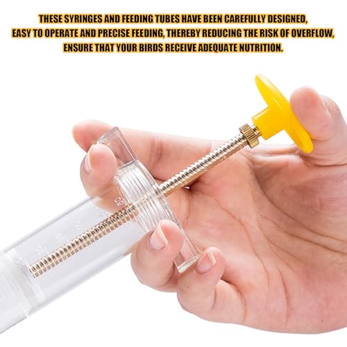 Baby Bird Feeding Syringe Set, Small Pet Parrot Feeding Tubes for Birds, Hand Feeding Tubes Kit Parrot Feeder Food Feeding & Watering Supplies for Small Pet Baby Birds (100ML) - color: 100ML