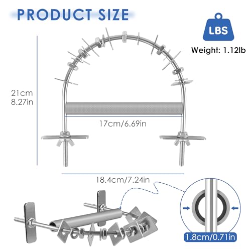 DBNESS Bird Perch - 304 Stainless Steel Parrot Perches for Cage with Beak & Claw Trimming Grinding Surface, Parrot Chewing Toy for Macaws African Greys Amazon Parrots