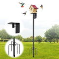 Bird House Pole,60 Inch Heavy Duty Bird Feeder Pole Mount Kit for Outdoors, 5-Prong Base, Splicing Adjustable Feeding Stand Station for Birds Watching,Weather Station (Birds House Not Included) - size: 60"